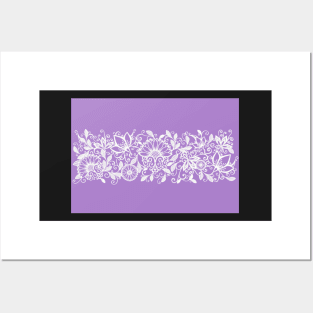 Scottish Thistle Pattern (Purple) Posters and Art